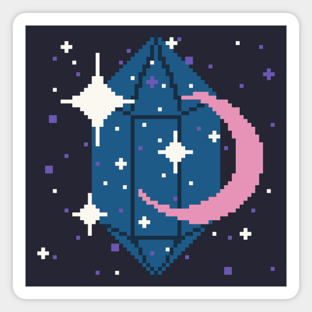 Cosmic magic pixel art starry sky - Pixelart - Magnet